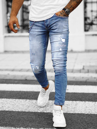 Ανδρικό τζιν παντελόνι mπλε OZONEE O/JR51