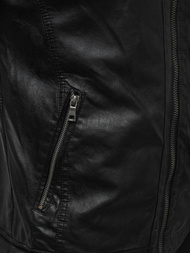 Ανδρικό δερμάτινο μπουφάν μαύρο OZONEE YD/BF5916309Z