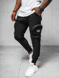 Ανδρικό παντελόνι chino mαύρος OZONEE O/PS5501