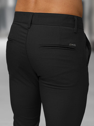 Ανδρικό παντελόνι chino μαύρο OZONEE DJ/5526Z