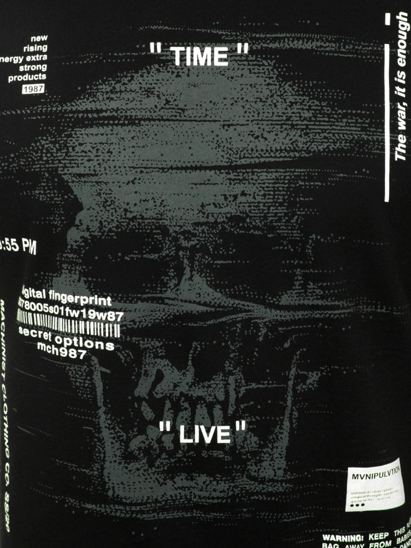 Ανδρικό αμάνικο μπλουζάκι μαύρο-λευκό OZONEE MACH/M1212