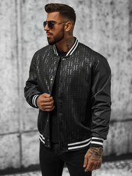 Ανδρικό μπουφάν bomber μαύρο OZONEE O/3A172