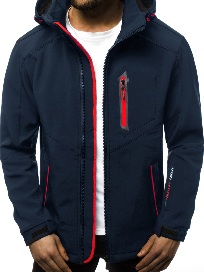 Ανδρικό μπουφάν Softshell ναυτικό μπλε-Κόκκινο OZONEE GE/12259