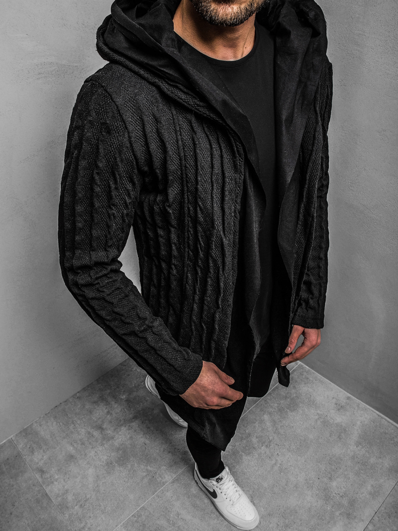 Ανδρικό Φούτερ με Κουκούλα μαύρο OZONEE MACH/2138Z