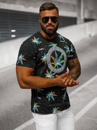 Ανδρικό μπλουζάκι μαύρο OZONEE O/T136/3