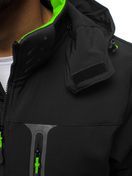 Ανδρικό μπουφάν Softshell μαύρο-πράσινο OZONEE GE/12262