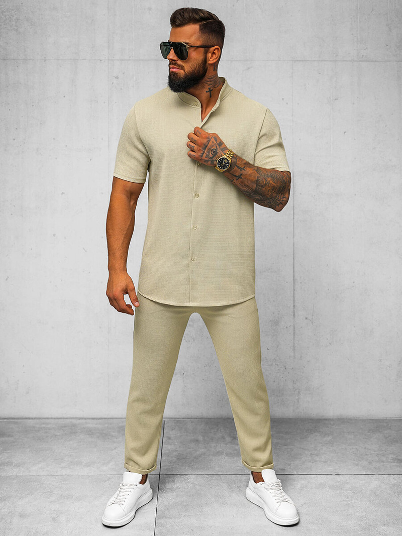 Ανδρικό σόρτς chino μπεζ OZONEE O/K971SP