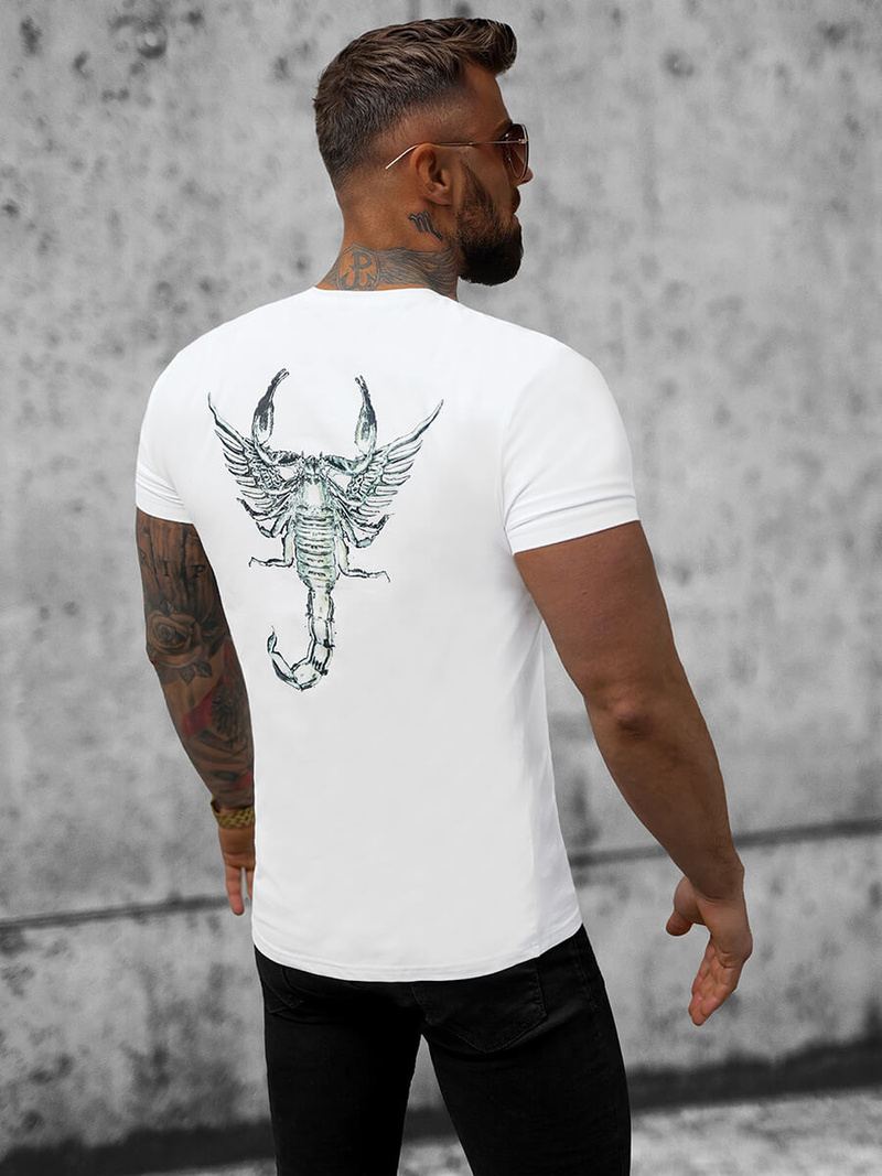 Ανδρικό μπλουζάκι λευκό OZONEE NB/MT3057