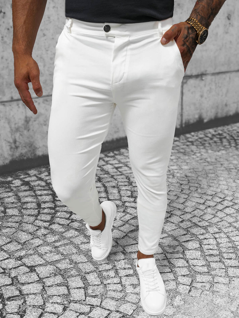 Ανδρικό παντελόνι chino εκρού OZONEE O/P4049