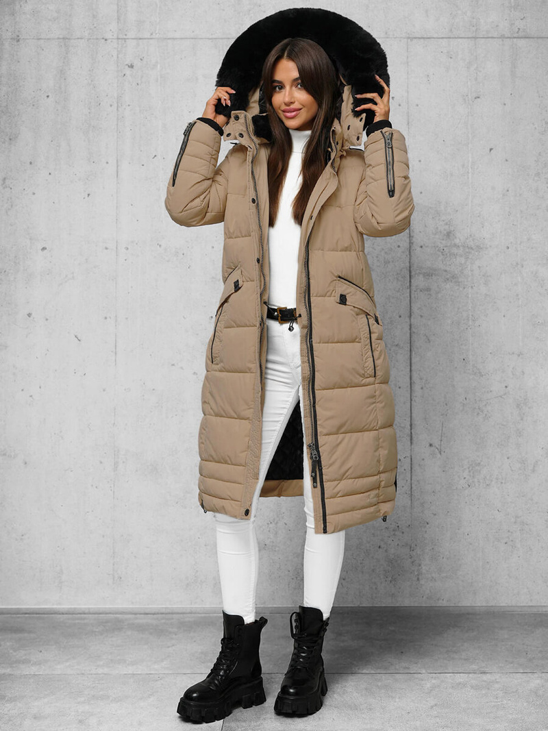 Γυναικείο μπουφάν Σκούρο μπεζ OZONEE O/W377