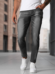 Ανδρικό τζιν παντελόνι γραφίτη OZONEE NB/MP0199GSZ