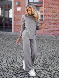 Γυναικείο σετ φόρμας δύο κομματιών γκρι OZONEE JS/53C5203/2