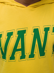 Ανδρικό μπλουζάκι με κουκούλα κίτρινο OZONEE B/60042Z