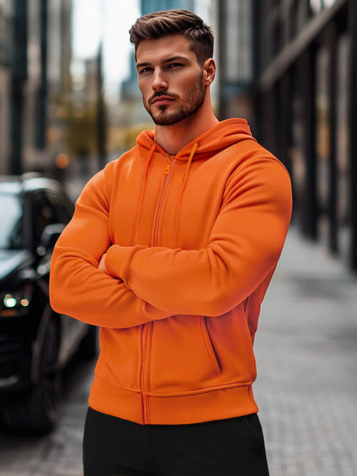 Ανδρικό Φούτερ με Κουκούλα πορτοκαλί OZONEE JS/2008Z