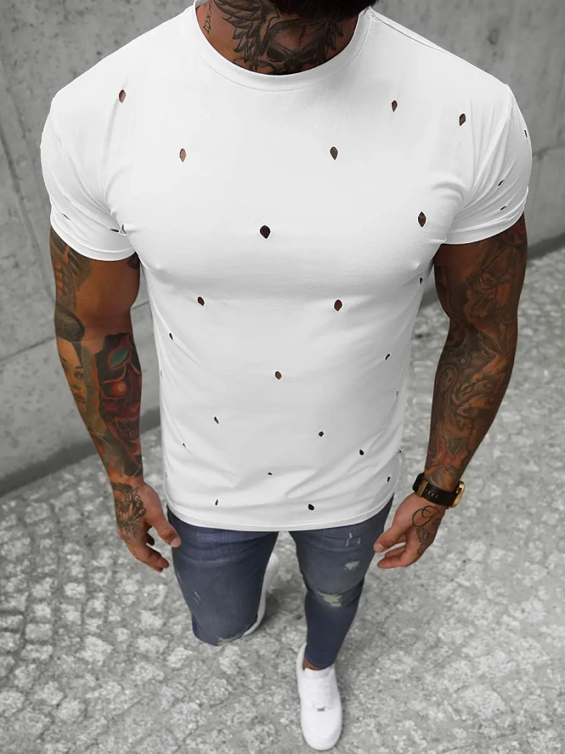 Ανδρικό μπλουζάκι λευκό OZONEE NB/3009Z