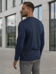 Ανδρικό μπλουζάκι με μακριά μανίκια ναυτικό μπλε OZONEE JS/DB71/5