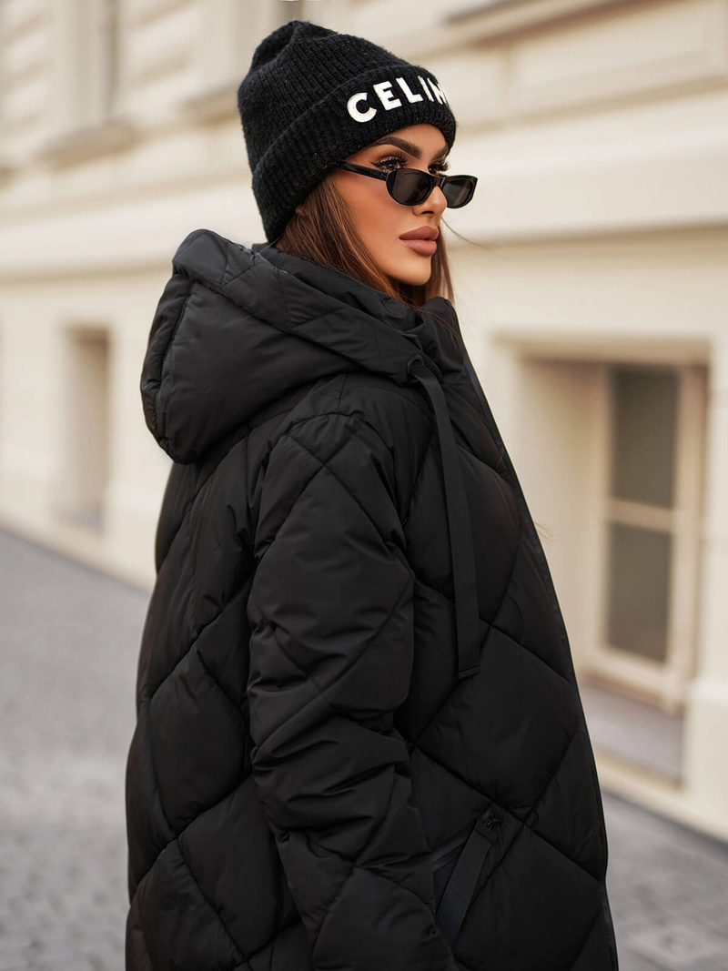 Γυναικείο μπουφάν μαύρο OZONEE JS/5M3168/392Z