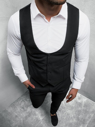 Ανδρικό σετ φόρμας - Γιλέκο και παντελόνι chino μαύρο OZONEE O/5600/21