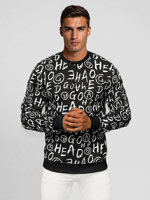 Ανδρικό Φούτερ Mαύρος OZONEE JS/8B1221/3Z