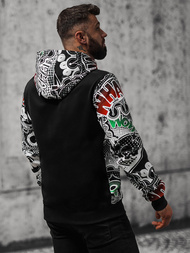 Ανδρικό Φούτερ με kουκούλα μαύρο OZONEE O/B270