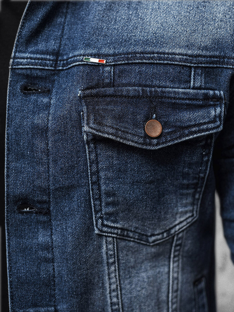 Ανδρικό τζιν μπουφάν Σκούρο μπλε OZONEE NB/MJ523BS