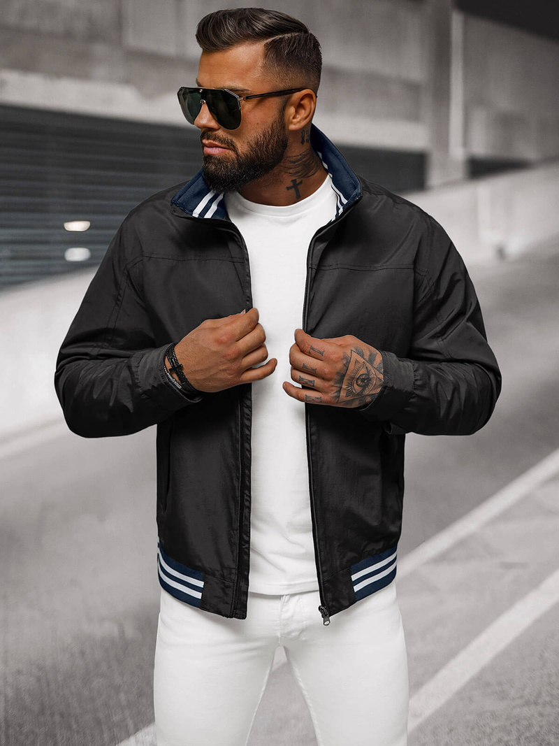 Ανδρικό χειμερινό μπουφάν μαύρο OZONEE JS/5M3101/392Z