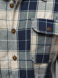 Ανδρικό πουκάμισο σκούρο-ναυτικό μπλε OZONEE NB/MC727BS