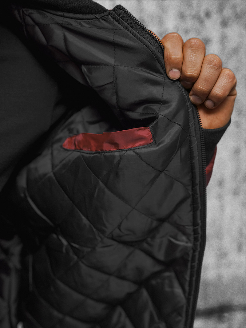 Ανδρικό μπουφάν μπορντό OZONEE JS/AK95Z