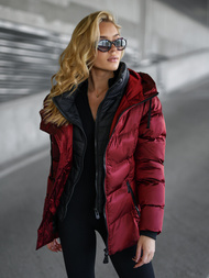 Γυναικείο μπουφάν μπορντό OZONEE JS/5M3316/1