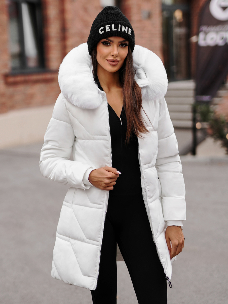 Γυναικείο μπουφάν λευκό OZONEE JS/16M9099/281