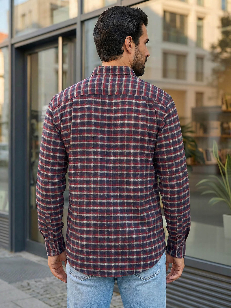Ανδρικό πουκάμισο μπορντό OZONEE V/V176Z