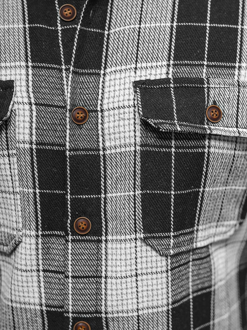 Ανδρικό πουκάμισο μαύρο OZONEE NB/MC727N