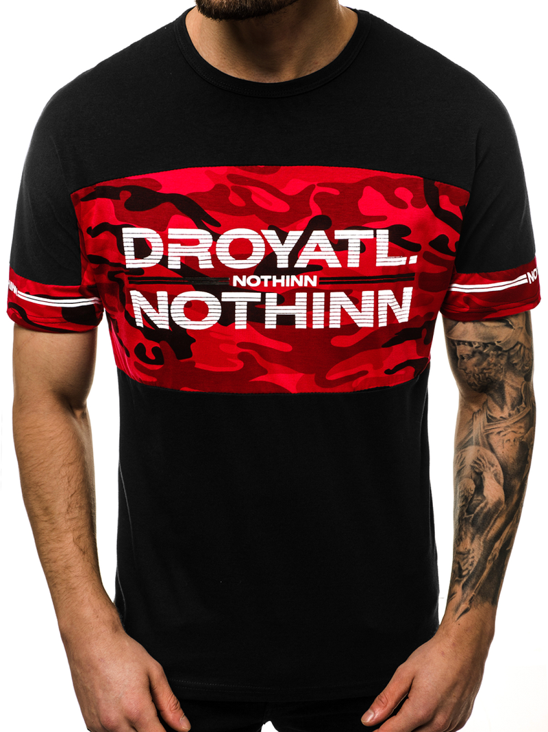 Ανδρικό μπλουζάκι μαύρο OZONEE JS/SS10976