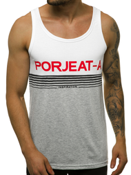 Ανδρικό αμάνικο μπλουζάκι λευκό OZONEE JS/SS11062