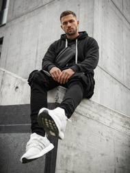 Ανδρικό Φούτερ με Κουκούλα μαύρο OZONEE O/G3065