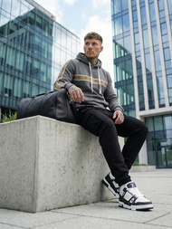 Ανδρικό Φούτερ με Κουκούλα γραφίτη OZONEE JS/8B1729/5Z