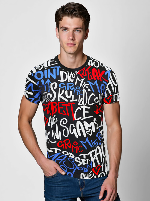 Ανδρικό μπλουζάκι μαύρο OZONEE O/T1271/3Z