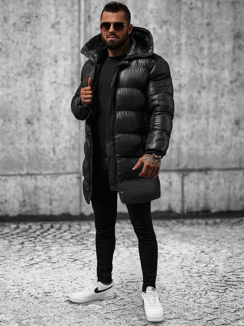 Ανδρικό χειμερινό μπουφάν μαύρο OZONEE O/M800Z