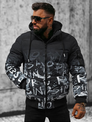 Ανδρικό χειμερινό μπουφάν το μαύρο-λευκό OZONEE JS/27M8102