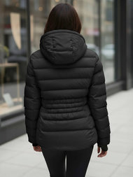 Γυναικείο χειμερινό μπουφάν mαύρος OZONEE JS/M769/392