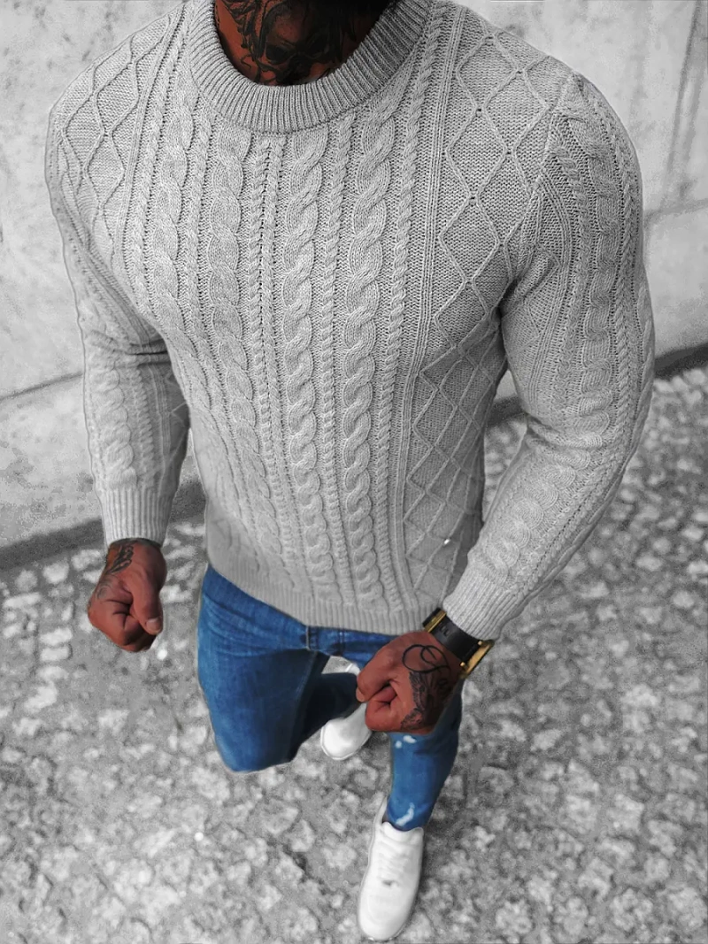 Ανδρικό πουλόβερ γκρι OZONEE NB/MM6010/2