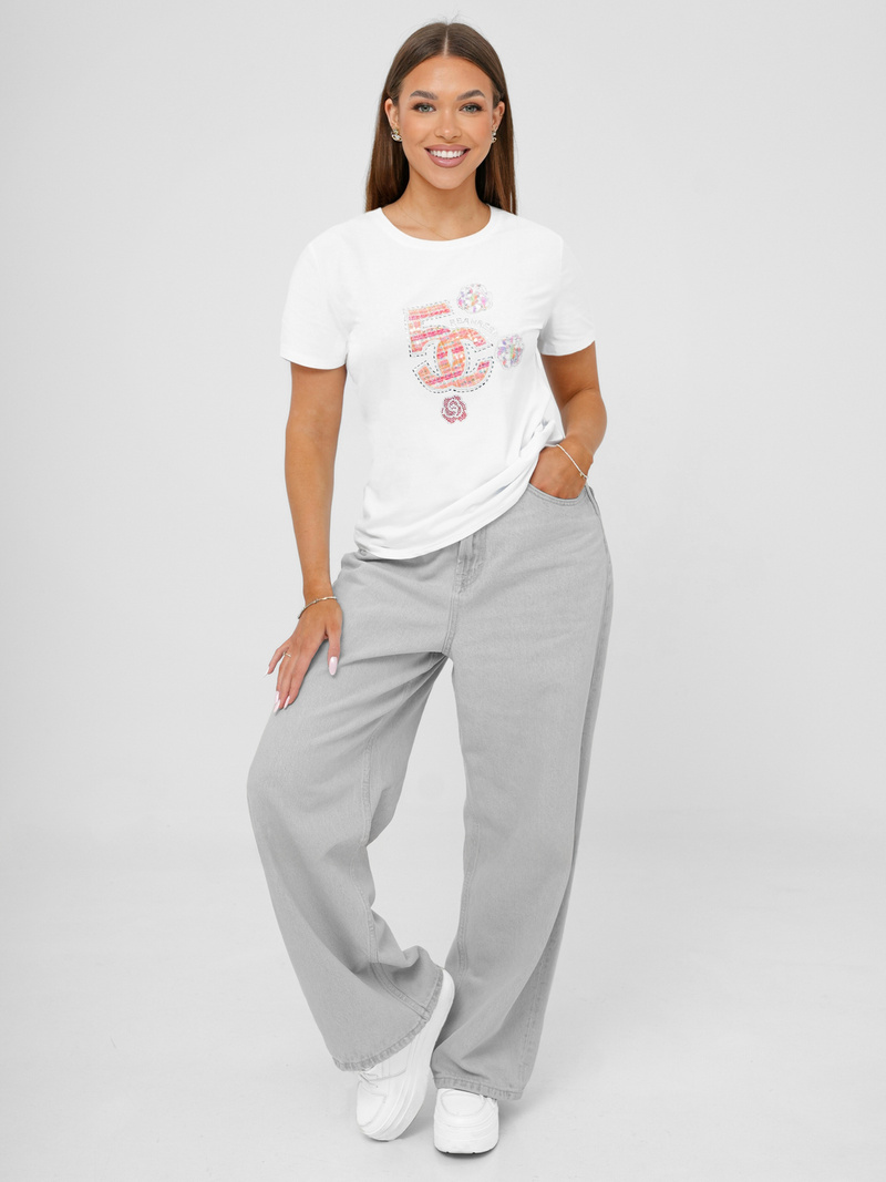 Γυναικείο μπλουζάκι λευκό OZONEE JS/95T2552/1