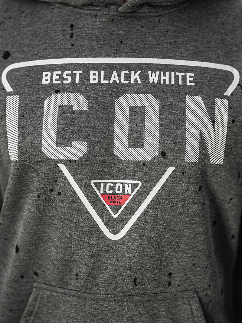 Ανδρικό Φούτερ με Κουκούλα γραφίτη OZONEE JS/8B1737/5