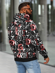 Ανδρικό Φούτερ με Kουκούλα Mαύρος OZONEE JS/8B1237/3