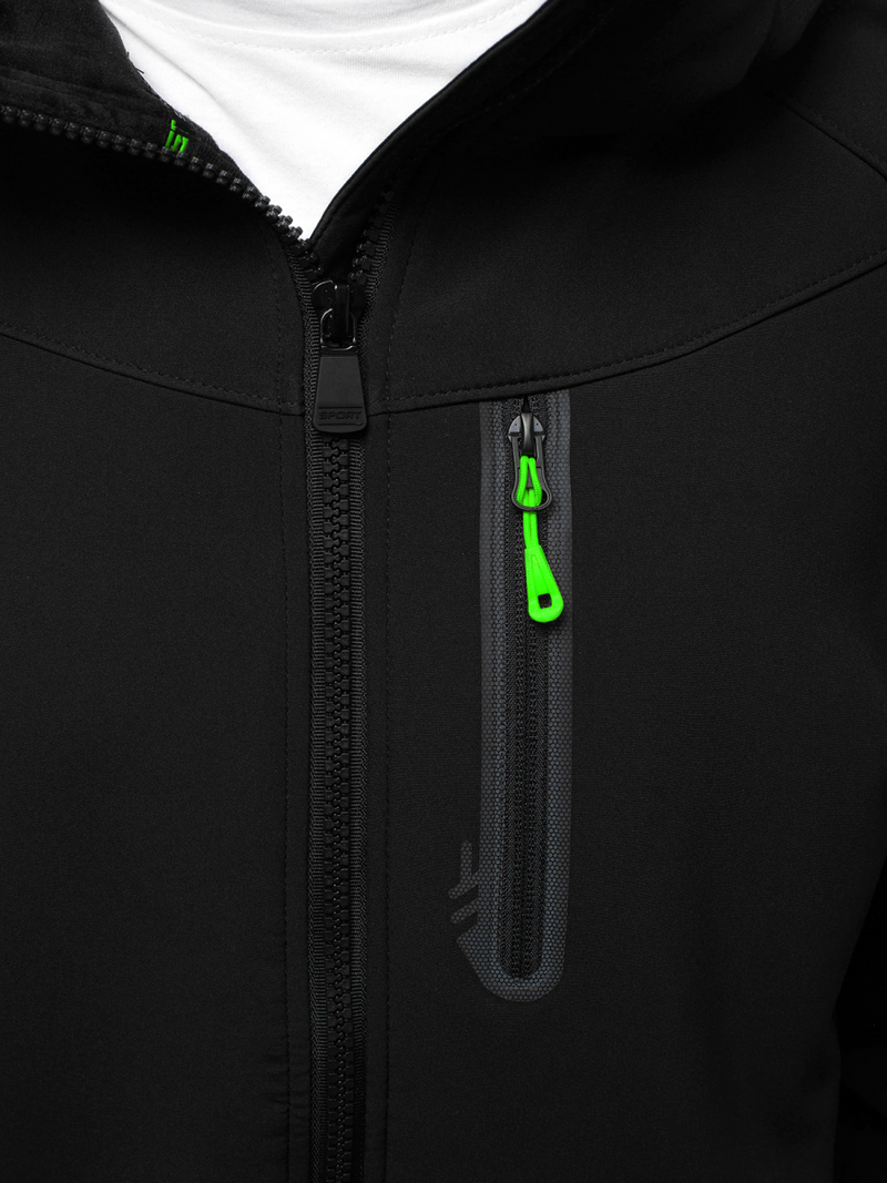 Ανδρικό μπουφάν Softshell μαύρο-πράσινο OZONEE GE/12269Z