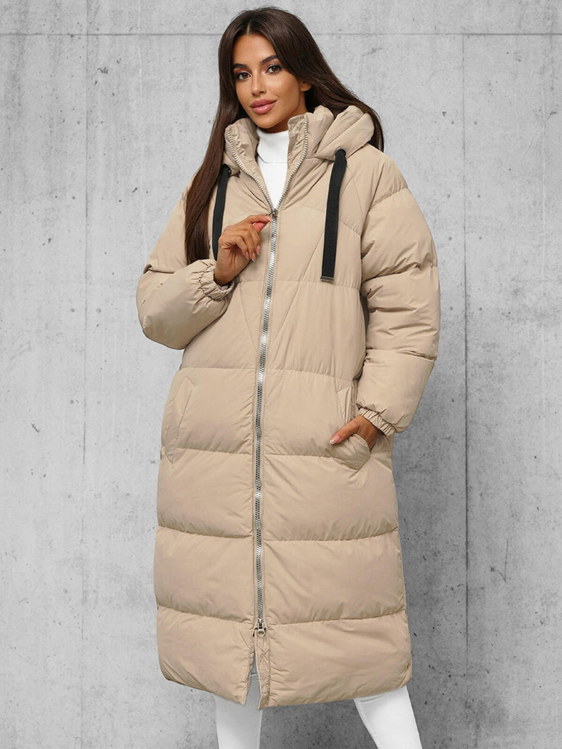 Γυναικείο μπουφάν μπεζ OZONEE JS/5M3163/62Z