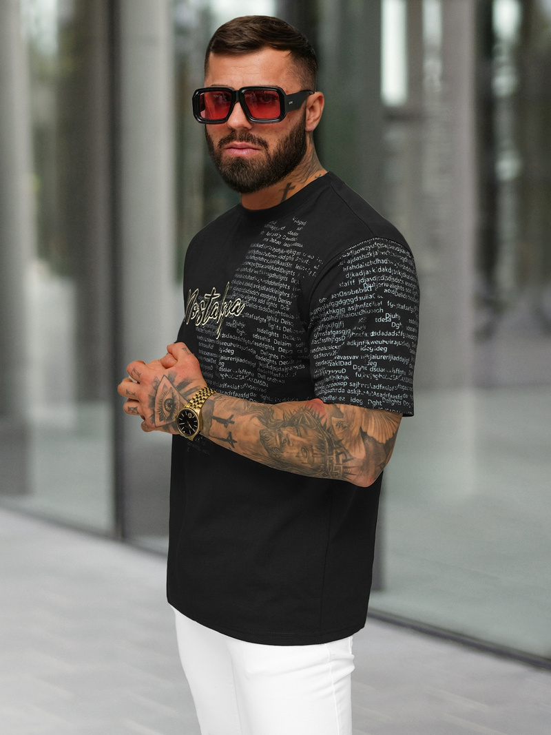 Ανδρικό μπλουζάκι μαύρο OZONEE O/YN2/631