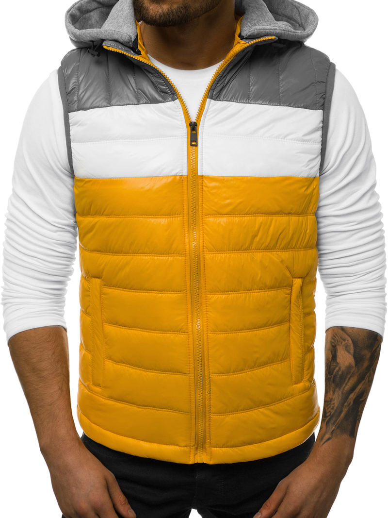 Ανδρικό αμάνικο μπουφάν κίτρινο OZONEE N/6105