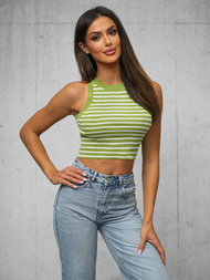 Γυναικείο φανελάκι πράσινο και άσπρο OZONEE O/JK6557