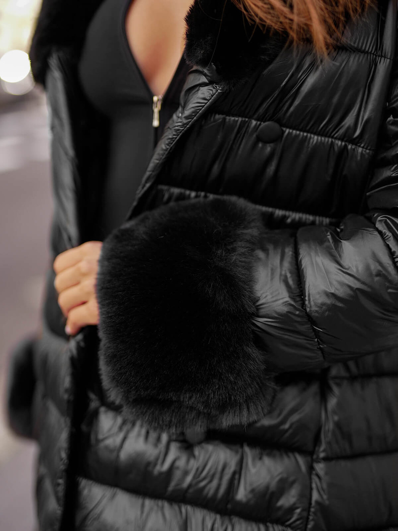 Γυναικείο παλτό μαύρο OZONEE JS/5M3160/392Z